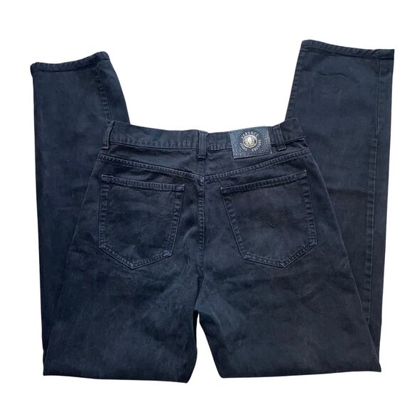 Vintage 90s Y2K Versace Jeans Couture Black Straight Leg Denim Pants 34x35 Italy - Picture 4 of 9